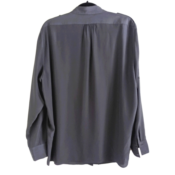DKNY charcoal grey silky camp shirt XL - Picture 3 of 15